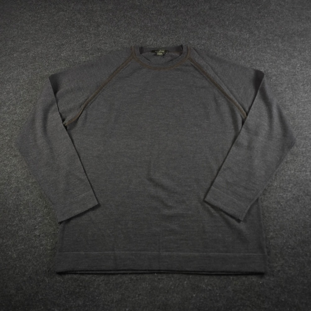 Vtg Ermenegildo Zegna Grey Wool Crewneck Sweater Quiet Luxury Layer Men's XXXL
